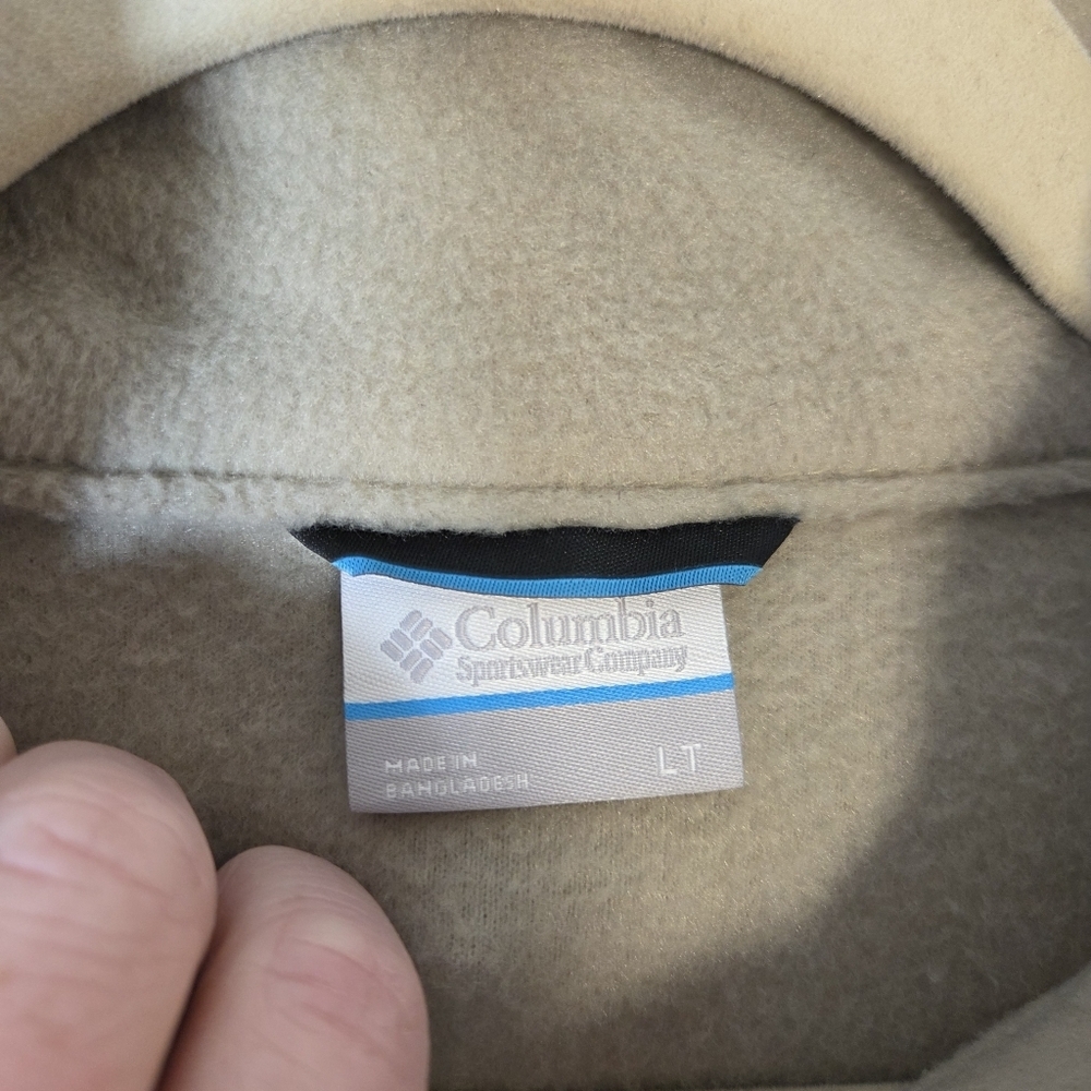 Columbia Steens Mountain Fleece Tan Black Zip Vest Size Large Tall - Picture 4 of 15